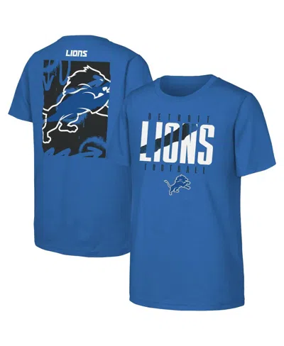 Outerstuff Kids' Big Boys And Girls Blue Detroit Lions Posterize T-shirt