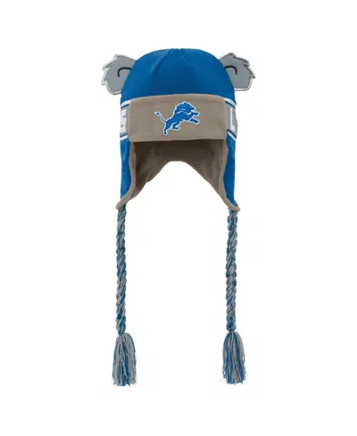 Outerstuff Kids' Big Boys And Girls Blue Detroit Lions Wordmark Ears Trooper Knit Hat In Multi