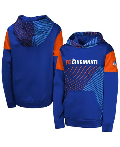 Outerstuff Kids' Big Boys And Girls Blue Fc Cincinnati Unbeatable Pullover Hoodie