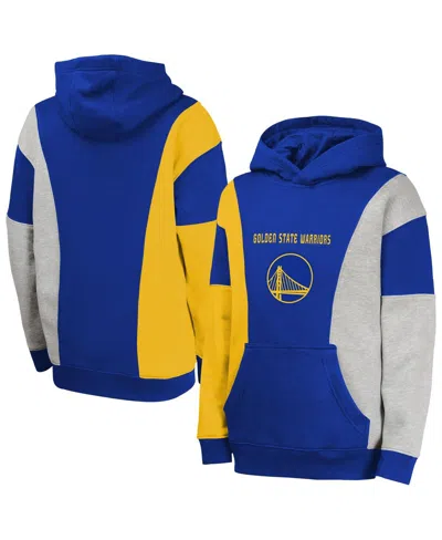 Outerstuff Kids' Big Boys And Girls Blue Golden State Warriors Ace In The Hole Pullover Hoodie