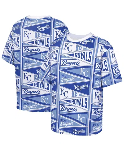 Outerstuff Kids' Big Boys And Girls Blue Kansas City Royals All-over Pennant T-shirt