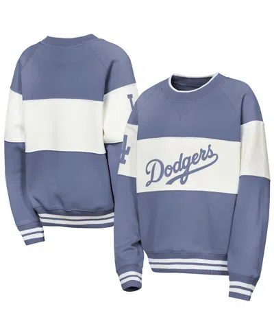 Outerstuff Kids' Big Boys And Girls Blue Los Angeles Dodgers Ultimate Pastels On Base Sweatshirt