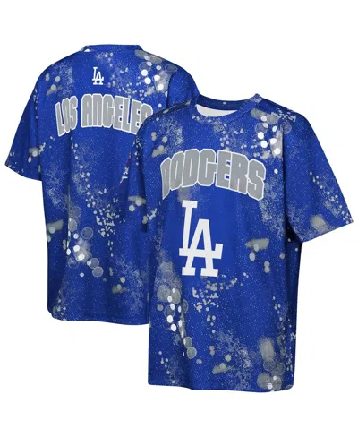 Outerstuff Kids' Big Boys And Girls Blue Los Angeles Dodgers Y2 Tech Stadium Lights T-shirt