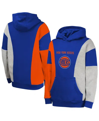 Outerstuff Kids' Big Boys And Girls Blue New York Knicks Ace In The Hole Pullover Hoodie