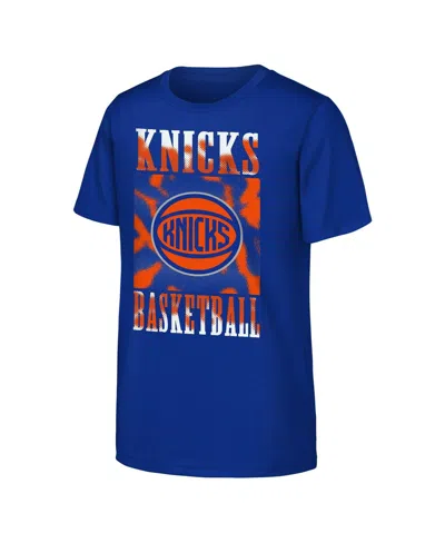 Outerstuff Kids' Big Boys And Girls Blue New York Knicks Garage Hero T-shirt