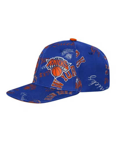 Outerstuff Kids' Big Boys And Girls Blue New York Knicks Street Hooper Allover Print Snapback Hat
