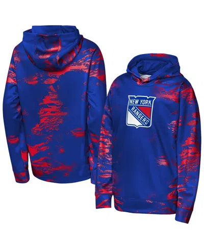 Outerstuff Kids' Big Boys' And Girls' Blue New York Rangers Team Dynamics Hoodie