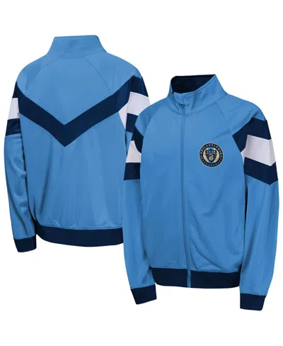 Outerstuff Kids' Big Boys And Girls Blue Philadelphia Union Field General Track Full-zip Jacket
