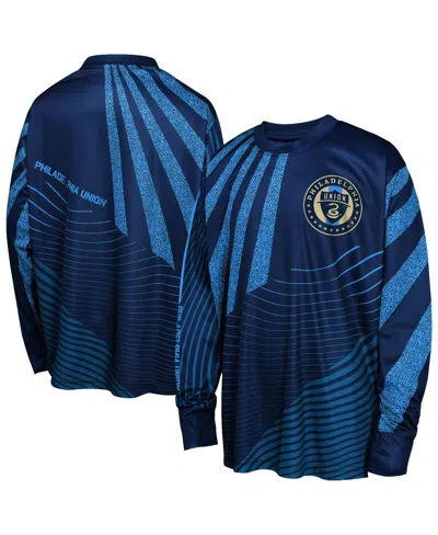 Outerstuff Kids' Big Boys And Girls Blue Philadelphia Union Nifty Netminder Long Sleeve T-shirt