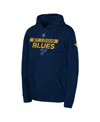 Outerstuff Big Boys And Girls Blue St. Louis Blues Authentic Pro Wordmark Fleece Pullover Hoodie In Blue