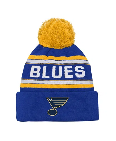 Outerstuff Babies' Big Boys And Girls Blue St. Louis Blues Jacquard Cuffed Knit With Pom Hat