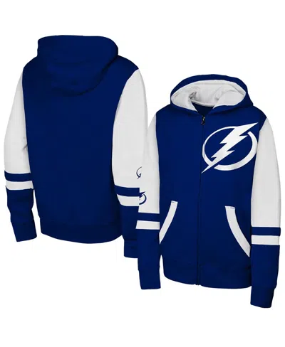 Outerstuff Kids' Big Boys And Girls Blue Tampa Bay Lightning Face Off Full-zip Hoodie