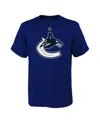Outerstuff Big Boys And Girls Blue Vancouver Canucks Primary Logo T-shirt In Blue