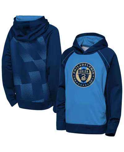 Outerstuff Kids' Big Boys And Girls Blue/navy Philadelphia Union Striker Fleece Hoodie In Multi