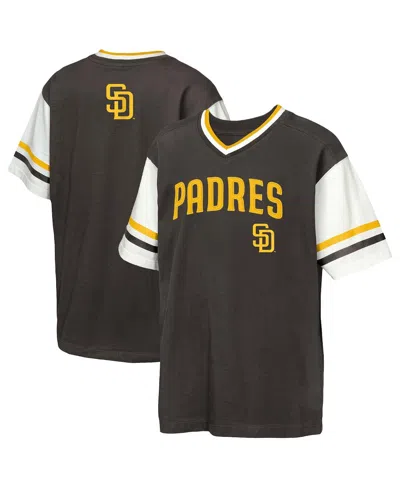 Outerstuff Kids' Big Boys And Girls Brown San Diego Padres Big League Base Runner Ringer T-shirt In Multi