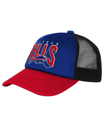 Outerstuff Kids' Big Boys And Girls Buffalo Bills Handoff Foam Front Panel, Curved-bill Trucker Hat In Blue