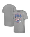 Outerstuff Big Boys And Girls Bugs Bunny Heather Gray Team Usa Looney Tunes At The Finish Line T-shirt In Heather Gray
