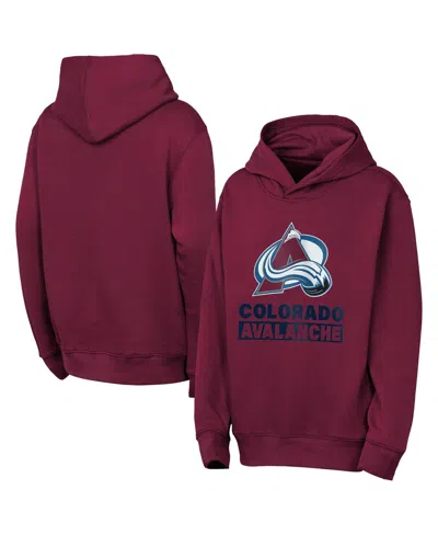 Outerstuff Kids' Big Boys And Girls Burgundy Colorado Avalanche Back To Basics Hoodie In Red