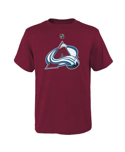 Outerstuff Kids' Big Boys And Girls Burgundy Colorado Avalanche Primary Logo T-shirt