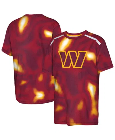 Outerstuff Kids' Big Boys And Girls Burgundy Washington Commanders End Zone Dri-tek T-shirt In Multi