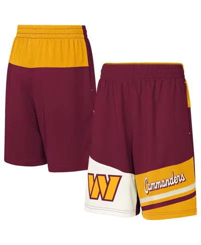 Outerstuff Kids' Big Boys And Girls Burgundy Washington Commanders Fandemonium Mesh Shorts In Multi