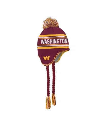 Outerstuff Kids' Big Boys And Girls Burgundy Washington Commanders Jacquard Tassel With Pom Knit Hat In Brown