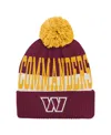 Outerstuff Big Boys And Girls Burgundy Washington Commanders Modern Fan Cuffed With Pom Knit Hat In Multi