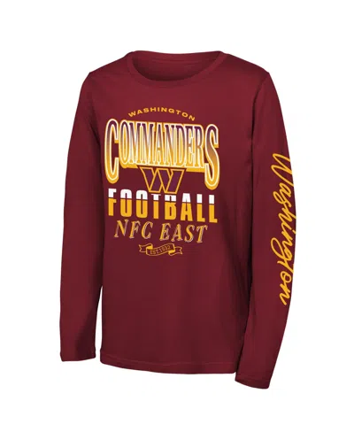 Outerstuff Kids' Big Boys' And Girls' Burgundy Washington Commanders Real Ones Long-sleeves T-shirt