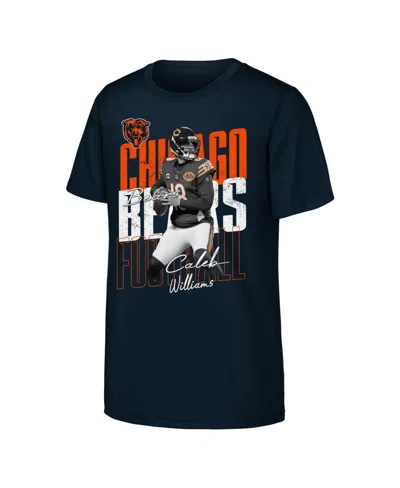 Outerstuff Big Boys' And Girls' Caleb Williams Navy Chicago Bears Legendary Player Card T-shirt