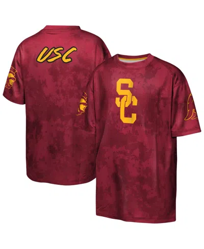 Outerstuff Kids' Big Boys And Girls Cardinal Usc Trojans Off-side Sublimated T-shirt In Burgundy