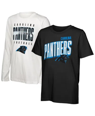 Outerstuff Kids' Big Boys And Girls Carolina Panthers The Mix Combo T-shirt Set In Black