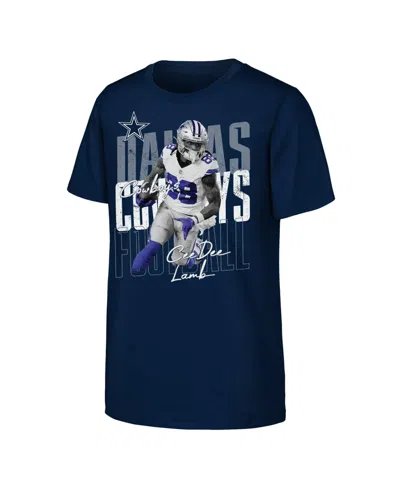 Outerstuff Big Boys' And Girls' Ceedee Lamb Navy Dallas Cowboys Legendary Player Card T-shirt