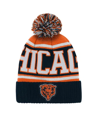 Outerstuff Kids' Big Boys And Girls Chicago Bears Cuffed Knit Pom Hat In Blue