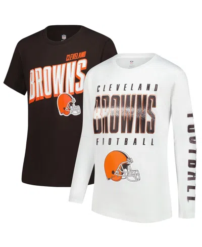 Outerstuff Kids' Big Boys And Girls Cleveland Browns The Mix Combo T-shirt Set In Multi
