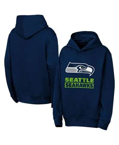 Outerstuff Babies' Big Boys And Girls College Navy Seattle Seahawks Back To Basics Hoodie In Blue