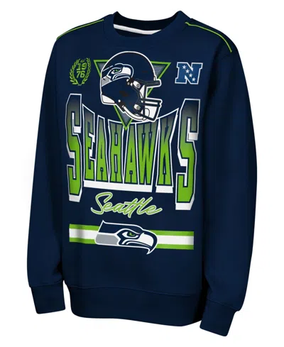 Outerstuff Big Boys' And Girls' College Navy Seattle Seahawks Run Gun Fleece Sweatshirt