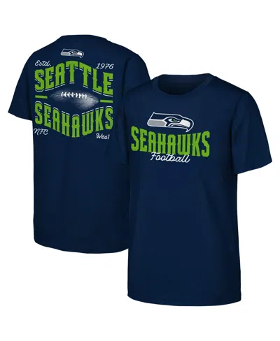 Outerstuff Kids' Big Boys And Girls College Navy Seattle Seahawks Top Pick T-shirt In Blue
