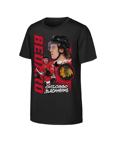 Outerstuff Kids' Big Boys And Girls Connor Bedard Black Chicago Blackhawks Playmaker T-shirt