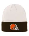 Outerstuff Big Boys And Girls Cream, Brown Cleveland Browns Bone Cuffed Knit Hat In Cream,brown
