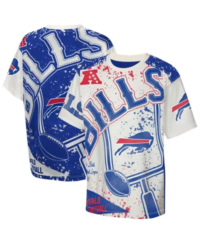 Outerstuff Kids' Big Boys And Girls Cream Buffalo Bills Top Player T-shirt In Blue