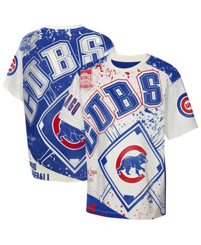 Outerstuff Kids' Big Boys And Girls Cream Chicago Cubs Big League Top Player Bold All-over-print T-shirt In Multi