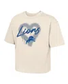 Outerstuff Girl's Youth  Cream Philadelphia Eagles Spray Heart Boxy T-shirt In White