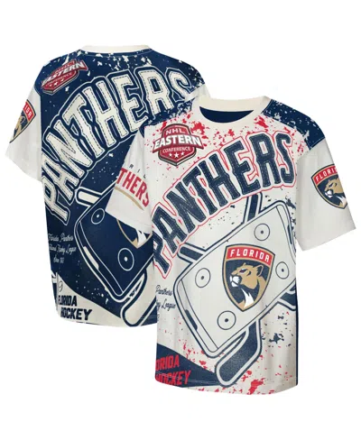 Outerstuff Kids' Big Boys And Girls Cream Florida Panthers Top Player T-shirt