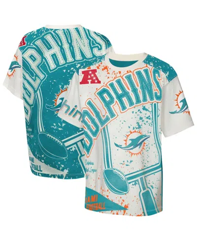 Outerstuff Kids' Big Boys And Girls Cream Miami Dolphins Top Player T-shirt In Multi