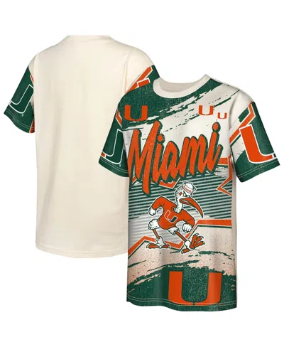 Outerstuff Kids' Big Boys And Girls Cream Miami Hurricanes Make Noise T-shirt In Multi
