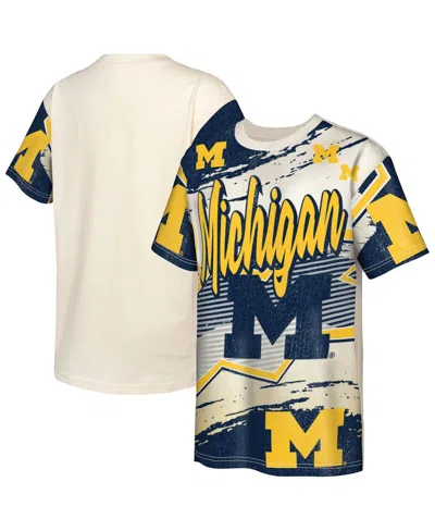 Outerstuff Kids' Big Boys And Girls Cream Michigan Wolverines Make Noise T-shirt In White