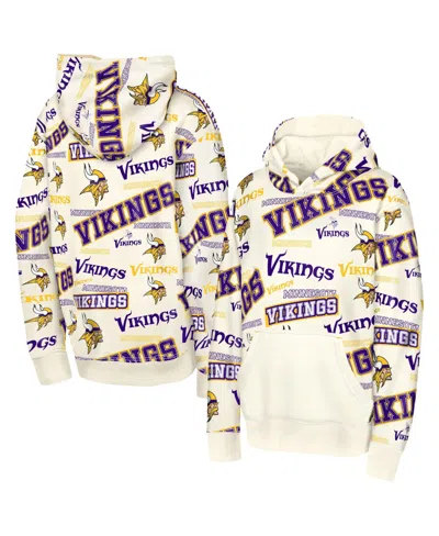 Outerstuff Big Boys' And Girls' Cream Minnesota Vikings Shake Bake Hoodie