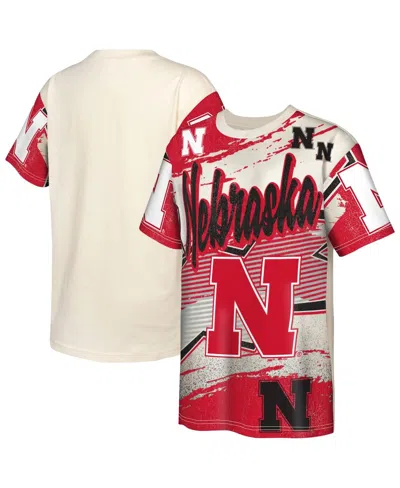Outerstuff Kids' Big Boys And Girls Cream Nebraska Huskers Make Noise T-shirt In White