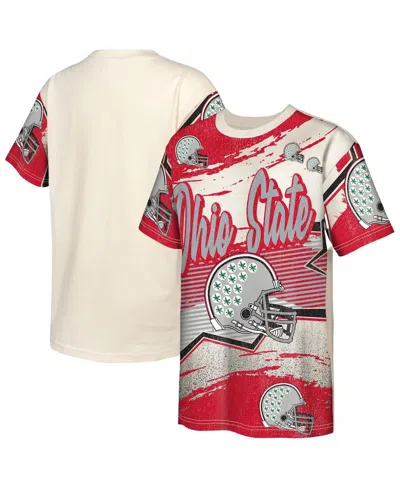 Outerstuff Kids' Big Boys And Girls Cream Ohio State Buckeyes Make Noise T-shirt In White