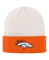 Outerstuff Big Boys And Girls Cream, Orange Denver Broncos Bone Cuffed Knit Hat In Cream,orange